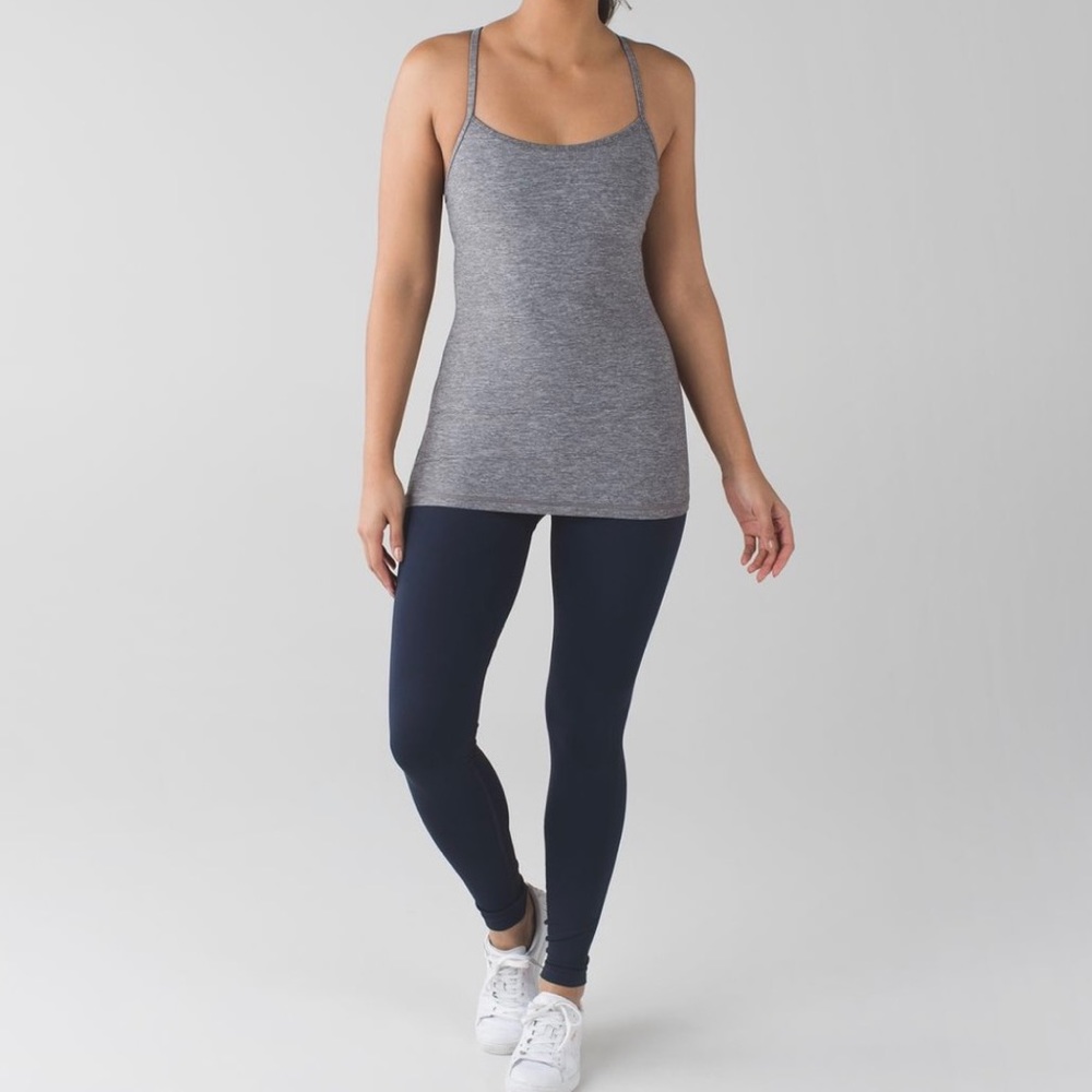 Lululemon Power Y tank in heathered slate, size 4